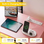 Cassettiera per Camera da Letto con Luci LED, Cassettiera a 7 Cassetti con Stazione di Ricarica, Cassettiera in Legno per Ingresso, Armadio, Soggiorno, Corridoio