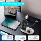 Cassettiera per Camera da Letto con Luci LED, Cassettiera a 7 Cassetti con Stazione di Ricarica, Cassettiera in Legno per Ingresso, Armadio, Soggiorno, Corridoio