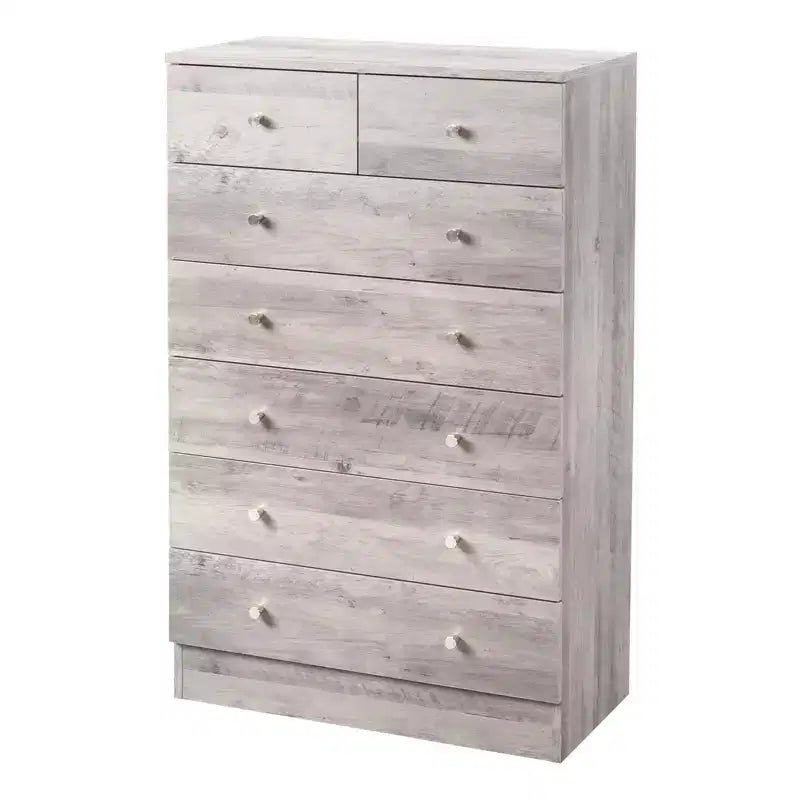 Cassettiera Karl Home a 7 cassetti in truciolato grigio, larghezza 66 cm