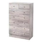 Cassettiera Karl Home a 7 cassetti in truciolato grigio, larghezza 66 cm