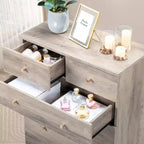 Cassettiera Karl Home a 7 cassetti in truciolato grigio, larghezza 66 cm