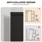 Comodino a 6 cassetti per camera da letto, Comodino moderno nero a 6 cassetti con maniglie incorporate, Comodino organizer in legno per soggiorno, cameretta, corridoio