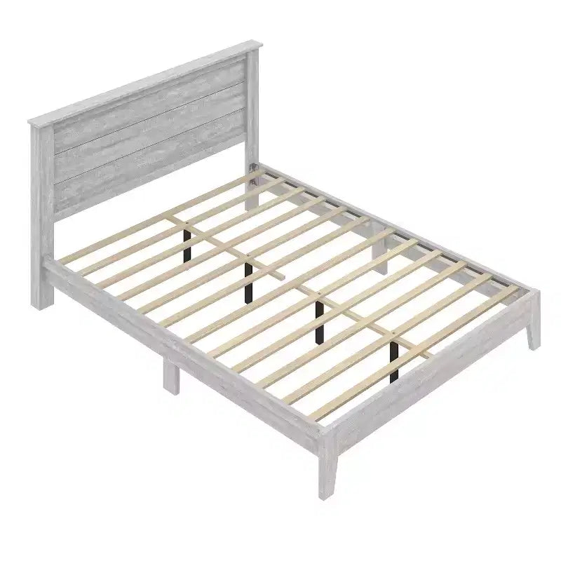 Letto Galano Queen Tiena Lencia con testiera in rovere grigio polvere