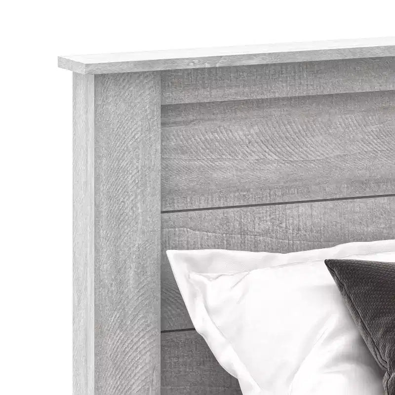 Letto Galano Queen Tiena Lencia con testiera in rovere grigio polvere