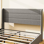 GDFStudio Larisa Letto Moderno Imbottito con Testiera e 4 Cassetti Contenitore