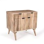 ModernLuxe Mobile Contenitore/Madia con 2 Cassetti in Legno di Mango Naturale