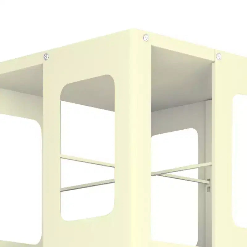 Scaffale Girevole Okak interamente in Acciaio con Ruote a 360°, Scaffali Portaoggetti a 4 Livelli, Organizzatore per Soggiorno, Corridoio, Ufficio