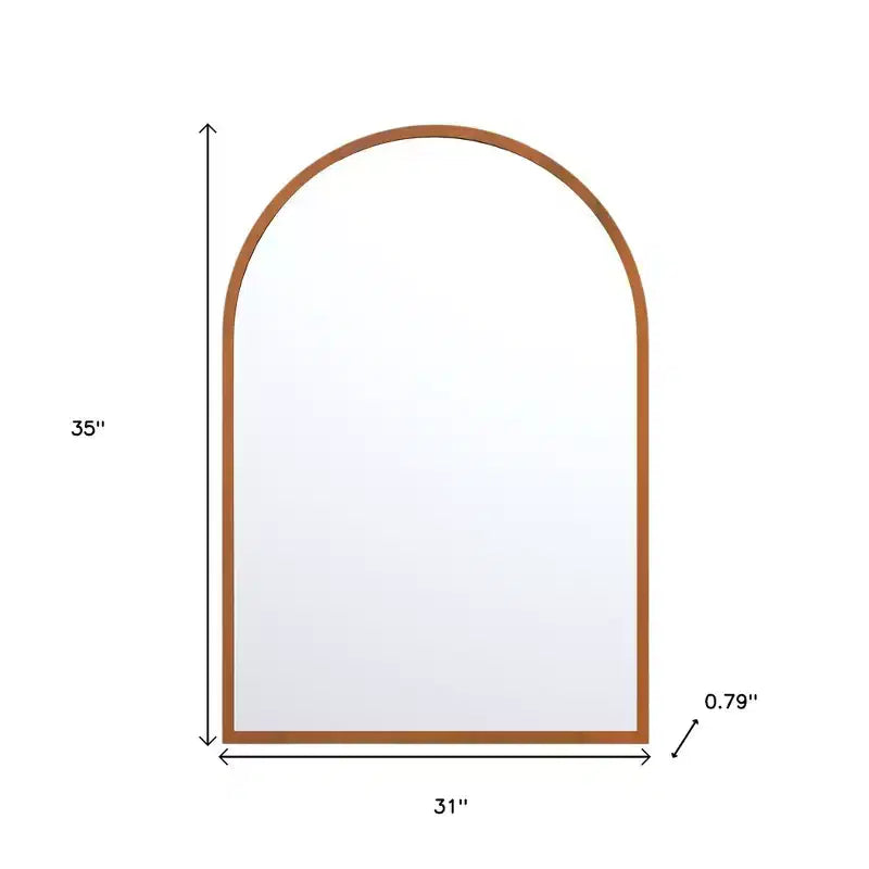 HomeRoots Set di Due Specchi da Bagno con Cornice in Legno ad Arco color Noce