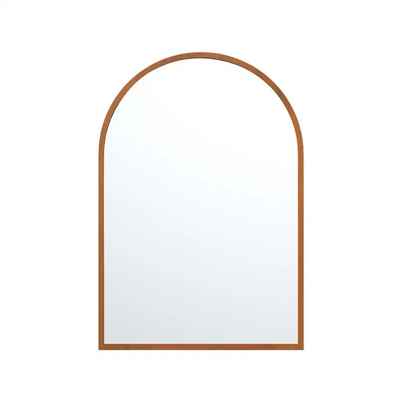 HomeRoots Set di Due Specchi da Bagno con Cornice in Legno ad Arco color Noce