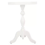 Lavish Home Tavolino Rotondo con Piedistallo, Bianco