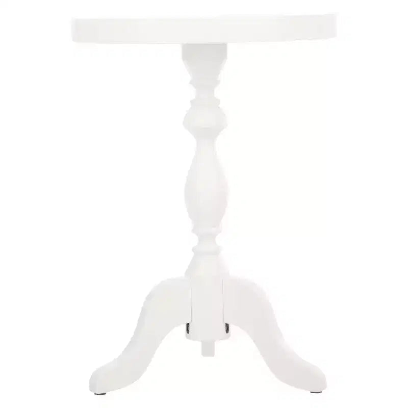 Lavish Home Tavolino Rotondo con Piedistallo, Bianco