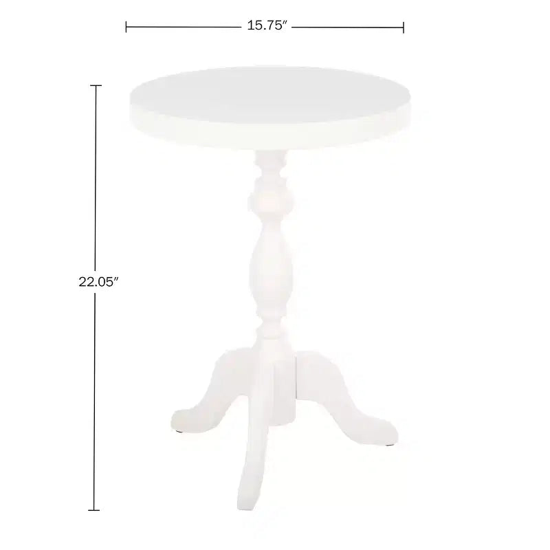 Lavish Home Tavolino Rotondo con Piedistallo, Bianco