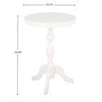 Lavish Home Tavolino Rotondo con Piedistallo, Bianco