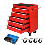 Organizzatore Armadietto Porta Attrezzi in Acciaio, Cassettiera Portautensili a 5 Cassetti con Serratura, Include Chiave per un Archiviazione Sicura