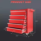 Organizzatore Armadietto Porta Attrezzi in Acciaio, Cassettiera Portautensili a 5 Cassetti con Serratura, Include Chiave per un Archiviazione Sicura