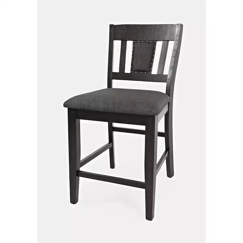 Jofran, Sgabello da bancone con schienale a doghe imbottito e borchie decorative (Set da 2)