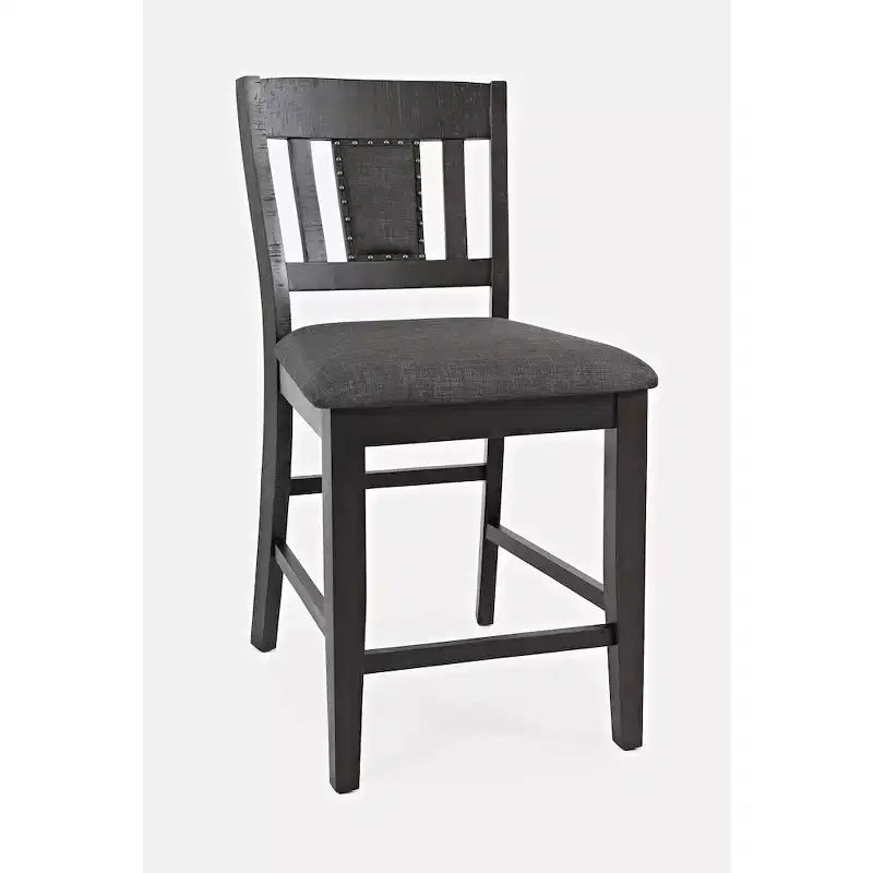 Jofran, Sgabello da bancone con schienale a doghe imbottito e borchie decorative (Set da 2)