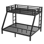 Letto a castello in metallo Twin XL su Queen per adolescenti e adulti, salvaspazio/riduzione del rumore/non richiede rete, nero