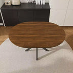 Okak 59IN Tavolo da Pranzo Moderno Retrattile per 6 Persone, Tavolo Pieghevole con Base in Acciaio al Carbonio, Tavolo da Cucina per Sala da Pranzo, Soggiorno