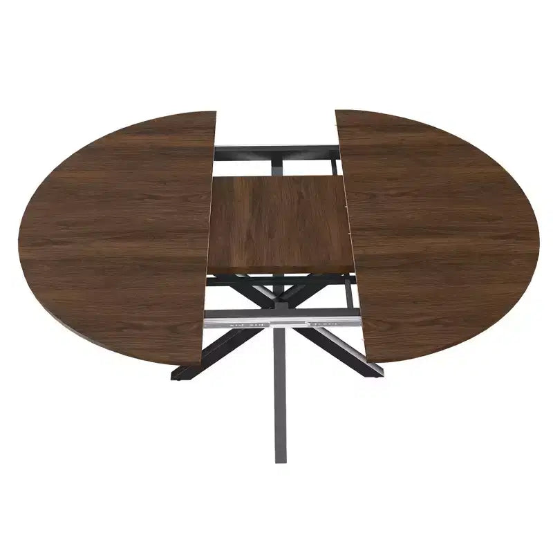 Okak 59IN Tavolo da Pranzo Moderno Retrattile per 6 Persone, Tavolo Pieghevole con Base in Acciaio al Carbonio, Tavolo da Cucina per Sala da Pranzo, Soggiorno