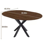 Okak 59IN Tavolo da Pranzo Moderno Retrattile per 6 Persone, Tavolo Pieghevole con Base in Acciaio al Carbonio, Tavolo da Cucina per Sala da Pranzo, Soggiorno