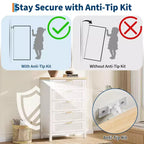 Comodino a 5 cassetti, Comò moderno in legno per camera da letto con maniglie e cassetti portaoggetti, Mobile TV in stile rustico per soggiorno, camera da letto, corridoio