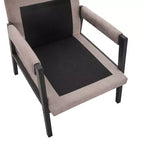 Poltrona d'Appoggio Imbottita in Ciniglia Mid-Century Modern con Struttura in Legno Massello di Acacia