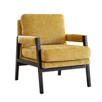 Poltrona d'Appoggio Imbottita in Ciniglia Mid-Century Modern con Struttura in Legno Massello di Acacia