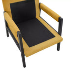 Poltrona d'Appoggio Imbottita in Ciniglia Mid-Century Modern con Struttura in Legno Massello di Acacia