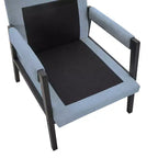 Poltrona d'Appoggio Imbottita in Ciniglia Mid-Century Modern con Struttura in Legno Massello di Acacia