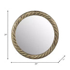 Specchio da Parete Rotondo Moderno con Cornice in Metallo Testurizzato - Accento Decorativo per Casa, Ufficio, Camera da Letto o Soggiorno - Bronzo e Rame da 29