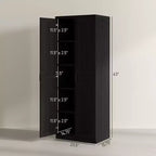 160.0 cm Tall 2-Door Kitchen Pantry, Freestanding Cabinet with 2 Adjustable Shelves for Dining Room