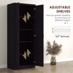 160.0 cm Tall 2-Door Kitchen Pantry, Freestanding Cabinet with 2 Adjustable Shelves for Dining Room