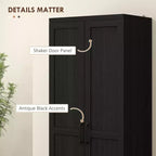 160.0 cm Tall 2-Door Kitchen Pantry, Freestanding Cabinet with 2 Adjustable Shelves for Dining Room