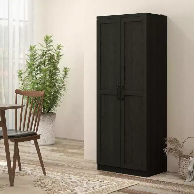 160.0 cm Tall 2-Door Kitchen Pantry, Freestanding Cabinet with 2 Adjustable Shelves for Dining Room