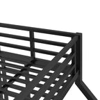 Bunk Bed for Upper Approx. 97 × 203 cm and Lower Approx. 152 × 203 cm Mattresses with Ladder and Safety Guardrail – Black