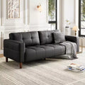 83.1 Faux Leather 3-Seater Sofa Couch, Oversized Upholstered Loveseat with Back Cushion, Mid-Century Modern Couch for Living Room, Office