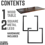Black Solid Wood Desk with 71.1 cm Landscape Pipe Legs