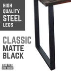 Black Solid Wood Desk with 71.1 cm Landscape Pipe Legs