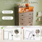 COZONY 5-Drawer Tall Dresser with Display Shelf, Modern Wood Storage Cabinet for Bedroom Closet Living Room Hallway