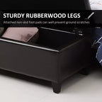 Panca portaoggetti con pouf trapuntato in similpelle da 130 cm con coperchio sollevabile per soggiorno e ingresso