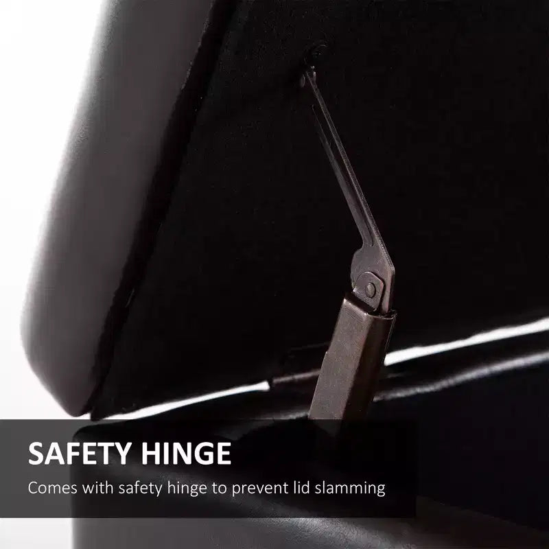 Panca portaoggetti con pouf trapuntato in similpelle da 130 cm con coperchio sollevabile per soggiorno e ingresso