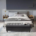 Panca portaoggetti con pouf trapuntato in similpelle da 130 cm con coperchio sollevabile per soggiorno e ingresso