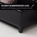Panca portaoggetti con pouf trapuntato in similpelle da 130 cm con coperchio sollevabile per soggiorno e ingresso