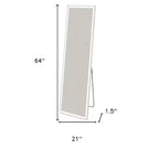 Specchio a figura intera a LED da 64", da appoggio e da parete, luminosità regolabile, senza cornice