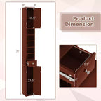 Tall Slim Bathroom Storage Cabinet Linen Tower with Drawer and Adjustable Shelves