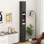 Tall Slim Bathroom Storage Cabinet Linen Tower with Drawer and Adjustable Shelves