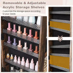 162.6 cm Lockable Jewelry Cabinet Armoire with Mirror and LED Lights