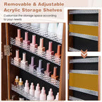 162.6 cm Lockable Jewelry Cabinet Armoire with Mirror and LED Lights