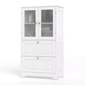 Bathroom Floor Storage Cabinet Freestanding Cupboard Pantry w/ 2 Drawers